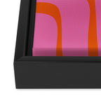 Palm Springs Retro Abstract Pattern in Bright Pink and Orange Red Framed Canvas Print Gallery Image 3