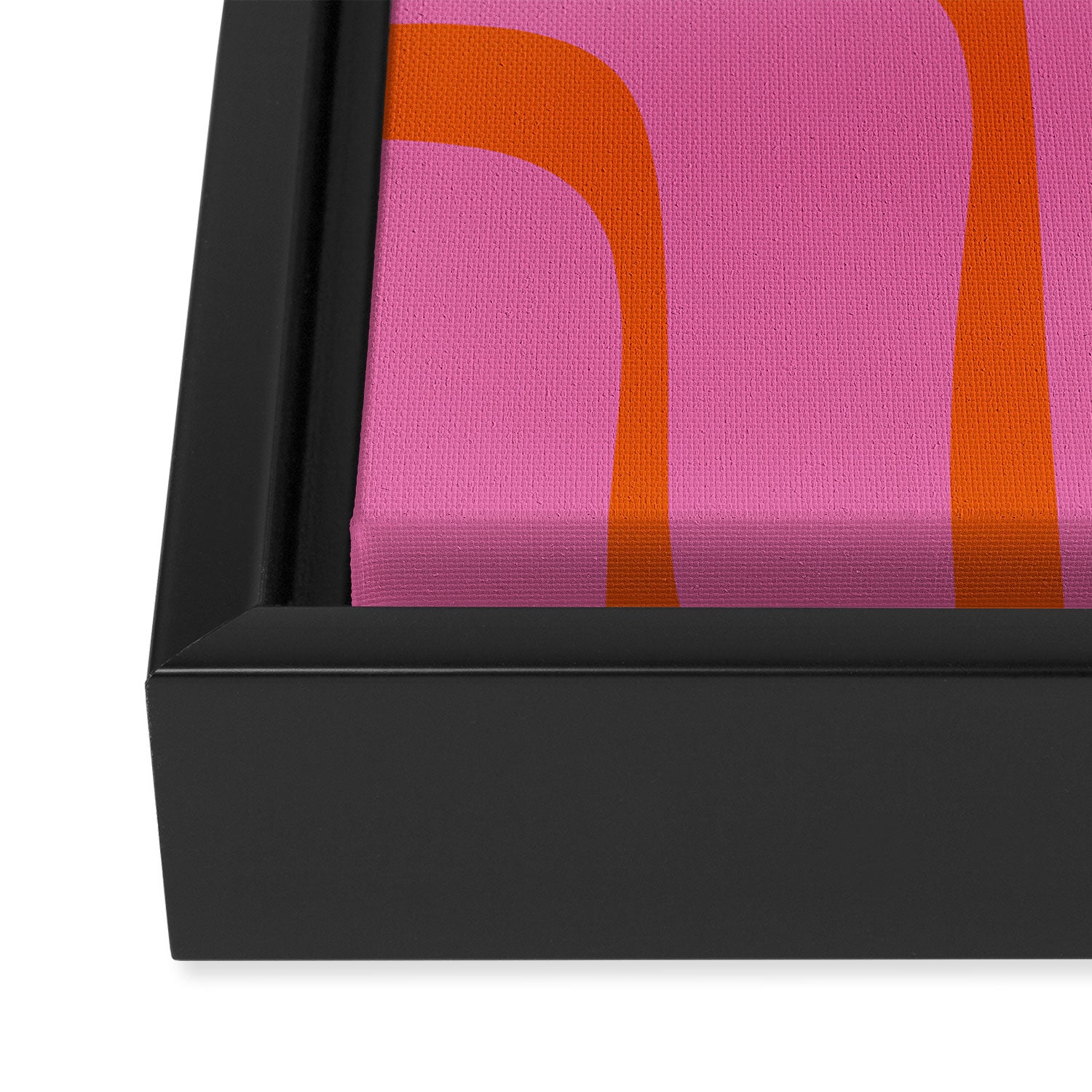 Palm Springs Retro Abstract Pattern in Bright Pink and Orange Red Framed Canvas Print Gallery Image 3