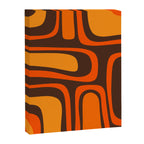 Palm Springs Retro Mid-Century Modern Abstract Pattern in 70s Brown and Orange Canvas Print Gallery Image 8