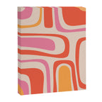 Palm Springs Retro Mid-Century Modern Abstract Minimalist Pattern Pink Orange Canvas Print Gallery Image 8