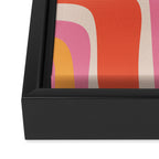 Palm Springs Retro Mid-Century Modern Abstract Minimalist Pattern Pink Orange Framed Canvas Print Gallery Image 3