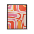 Palm Springs Retro Mid-Century Modern Abstract Minimalist Pattern Pink Orange Framed Canvas Print Gallery Image 8