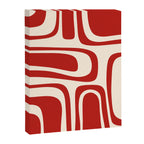 Palm Springs Retro Mid-Century Modern Abstract Minimalist Pattern Red and Almond Cream Canvas Print Gallery Image 8