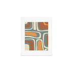 Palm Springs Retro Mid-Century Modern Abstract Pattern Slate Blue Orange Rust Cream Art Print Gallery Image 1