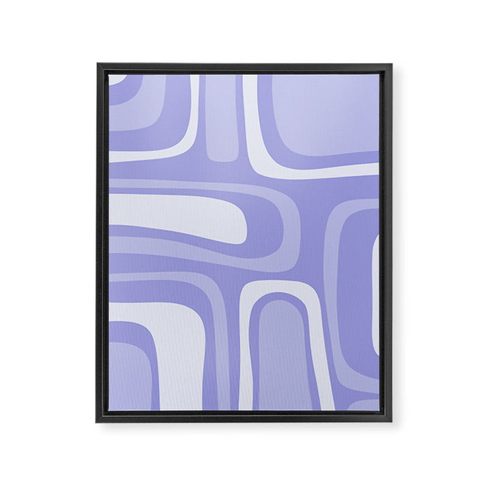 Palm Springs Retro Modern Abstract Pattern in Lavender Light Purple Framed Canvas Print Gallery Image 1