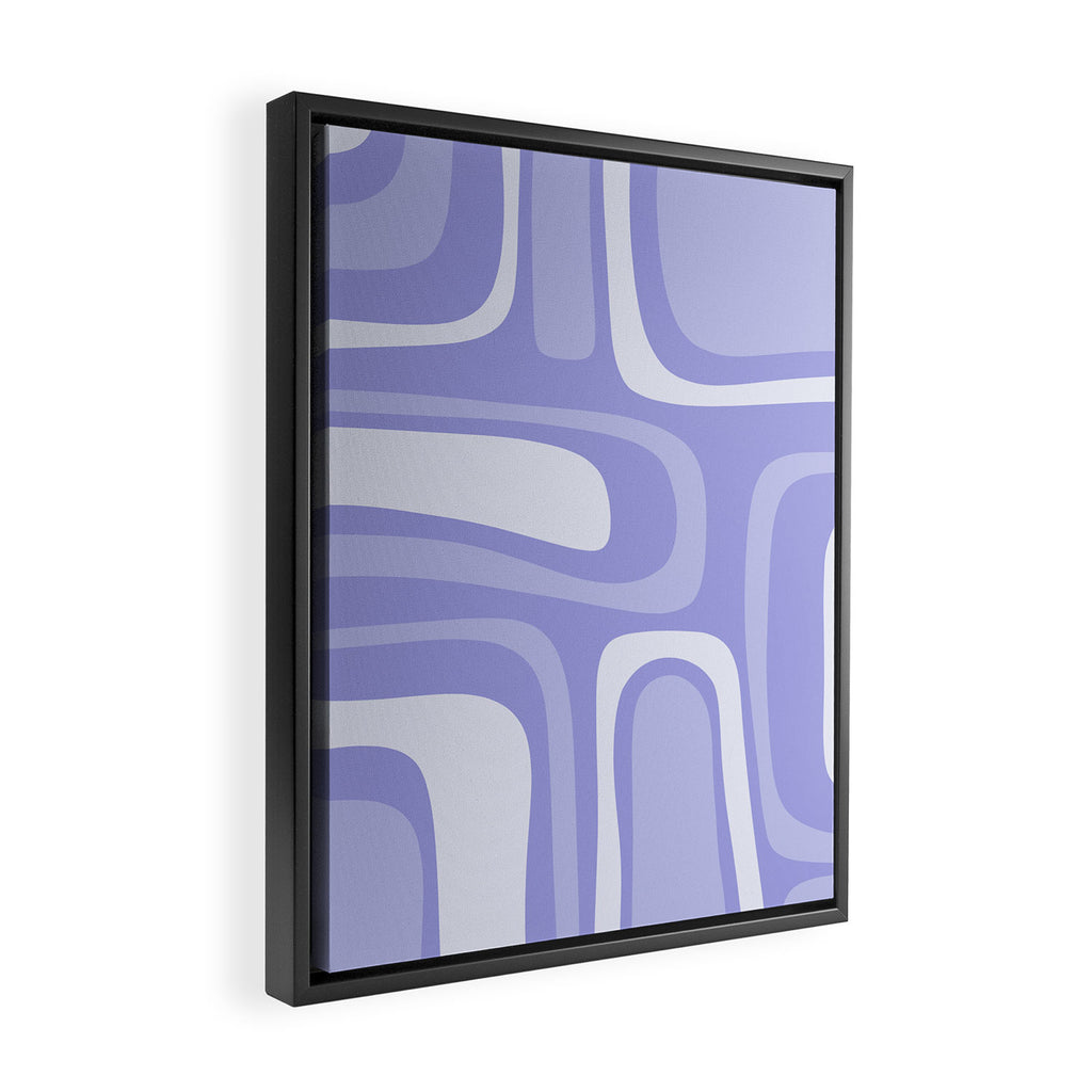 Palm Springs Retro Modern Abstract Pattern in Lavender Light Purple Framed Canvas Print Gallery Image 2