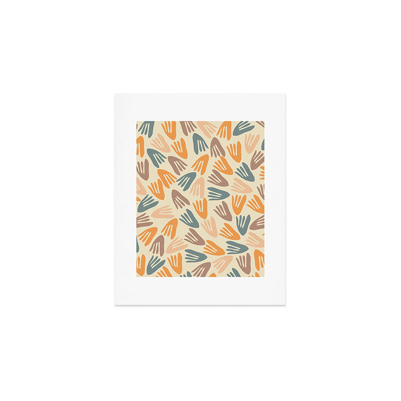Papier Découpé Abstract Cutout Pattern Cream Beige Slate Orange Blush Taupe Art Print Gallery Image 1