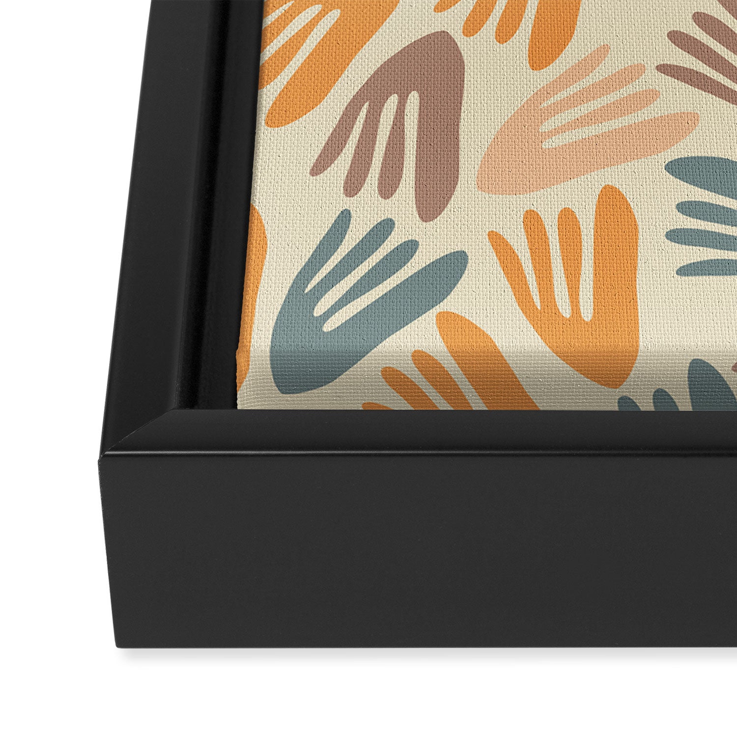 Papier Découpé Abstract Cutout Pattern Cream Beige Slate Orange Blush Taupe Framed Canvas Print Gallery Image 3