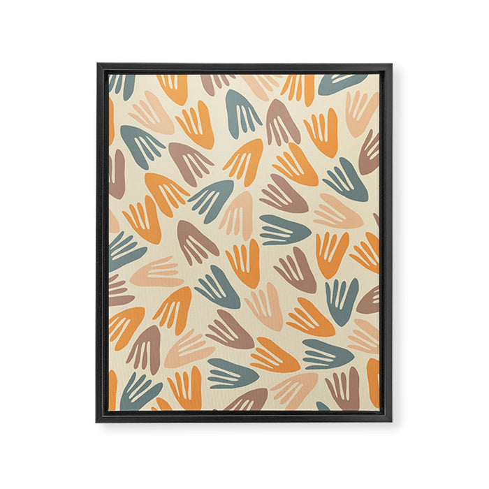 Papier Découpé Abstract Cutout Pattern Cream Beige Slate Orange Blush Taupe Framed Canvas Print Gallery Image 1