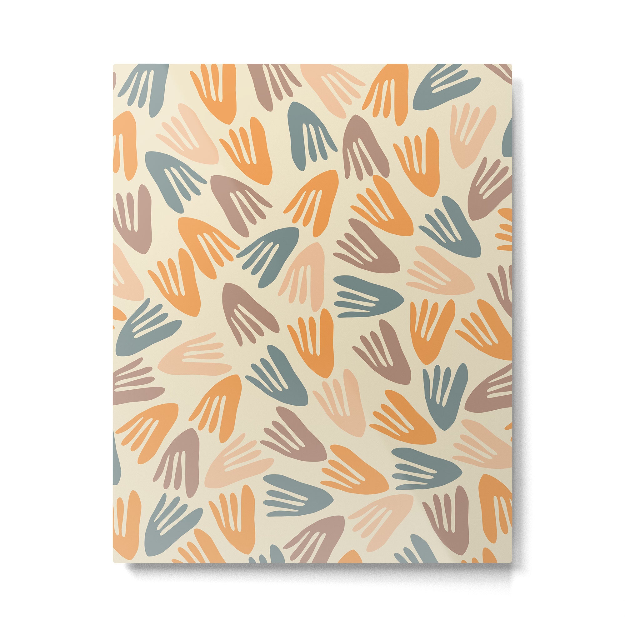 Papier Découpé Abstract Cutout Pattern Cream Beige Slate Orange Blush Taupe Metal Print Gallery Image 6