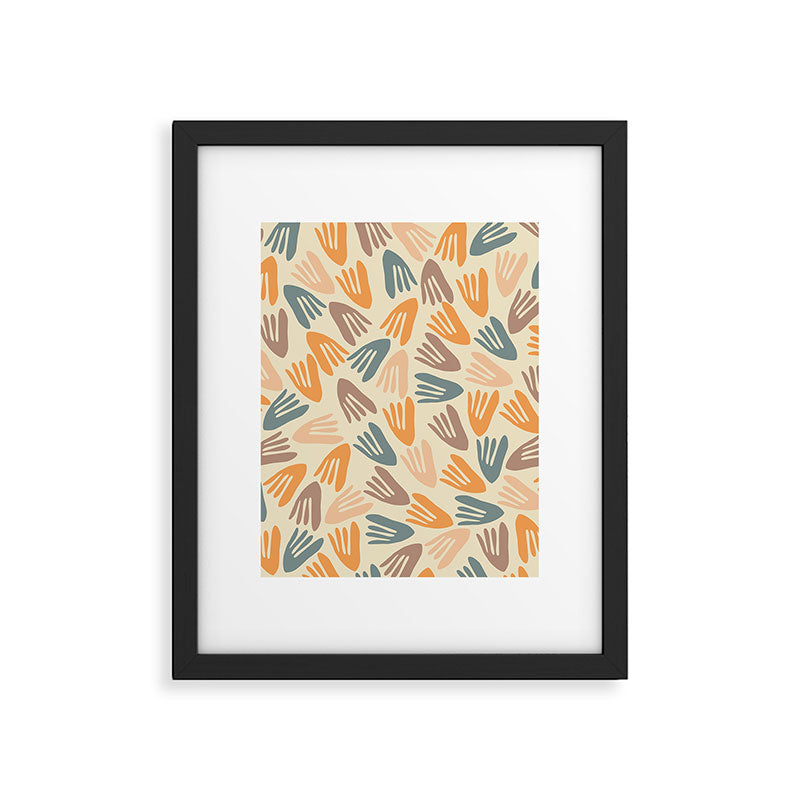 Papier Découpé Abstract Cutout Pattern Cream Beige Slate Orange Blush Taupe Framed Art Print Gallery Image 6