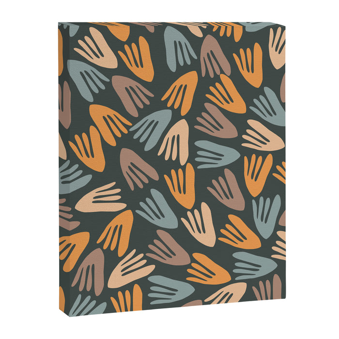 Papier Découpé Abstract Cutout Pattern Slate Blue Orange Blush Taupe Canvas Print Gallery Image 1