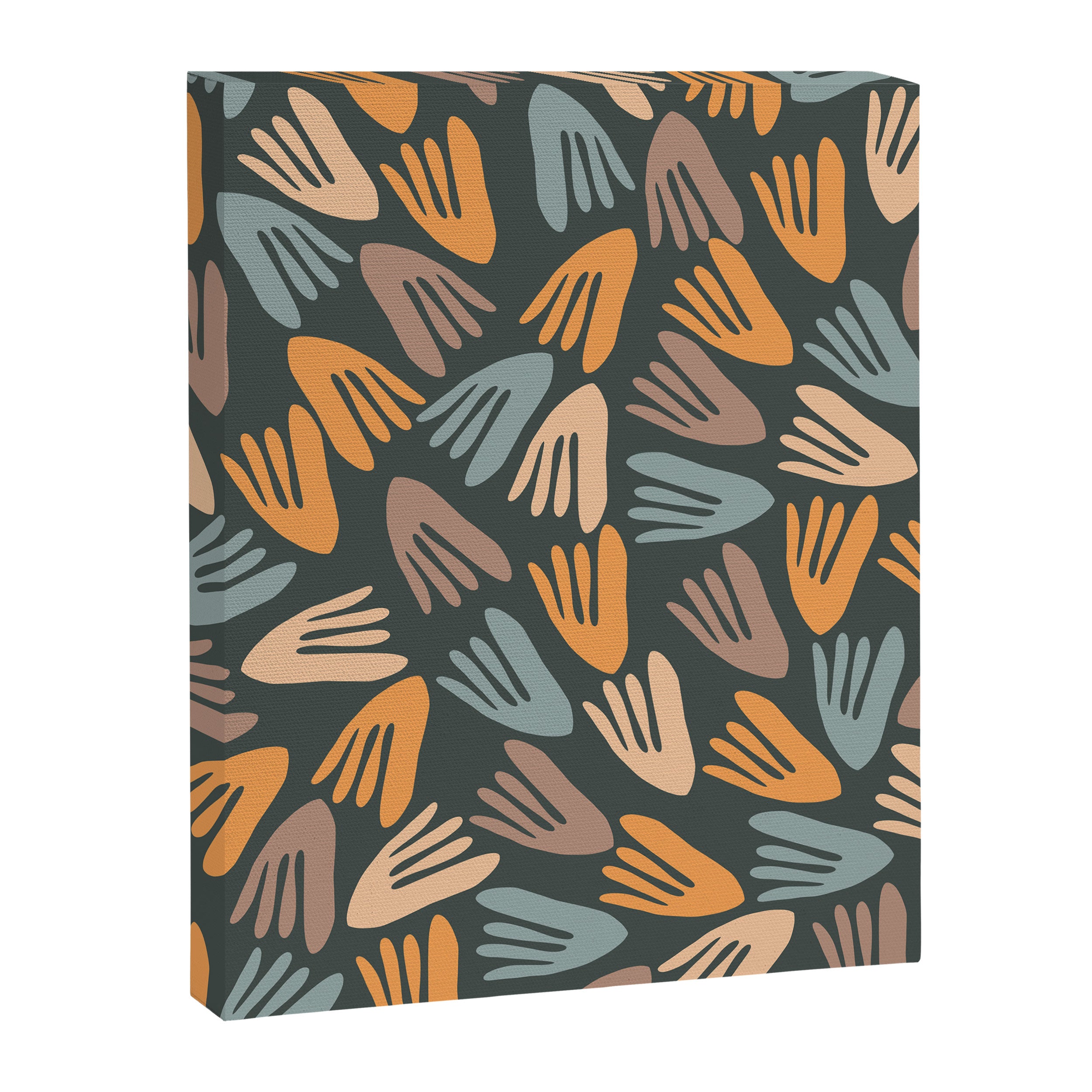 Papier Découpé Abstract Cutout Pattern Slate Blue Orange Blush Taupe Canvas Print Gallery Image 8
