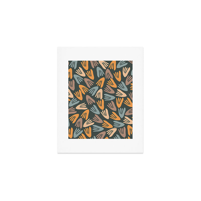 Papier Découpé Abstract Cutout Pattern Slate Blue Orange Blush Taupe Art Print Gallery Image 1