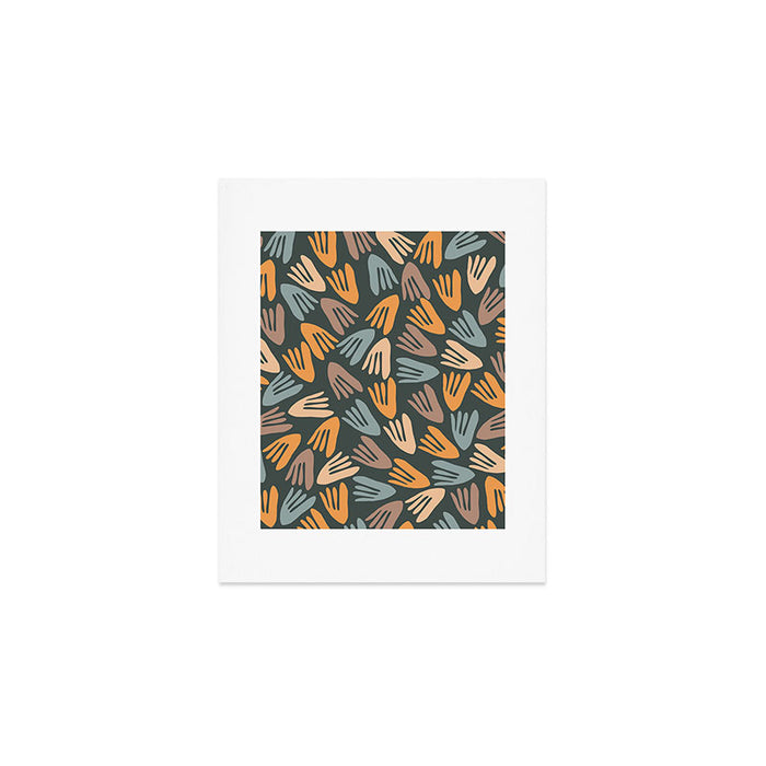 Papier Découpé Abstract Cutout Pattern Slate Blue Orange Blush Taupe Art Print Gallery Image 1