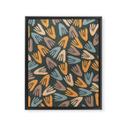 Papier Découpé Abstract Cutout Pattern Slate Blue Orange Blush Taupe Framed Canvas Print Gallery Image 8