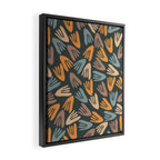 Papier Découpé Abstract Cutout Pattern Slate Blue Orange Blush Taupe Framed Canvas Print Gallery Image 2