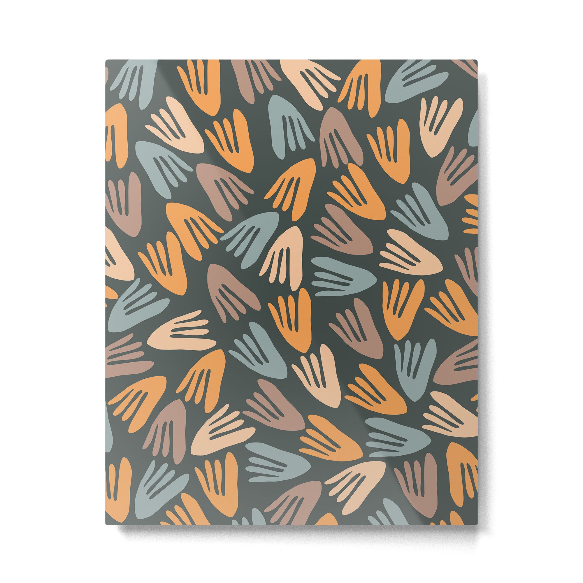 Papier Découpé Abstract Cutout Pattern Slate Blue Orange Blush Taupe Metal Print Gallery Image 6
