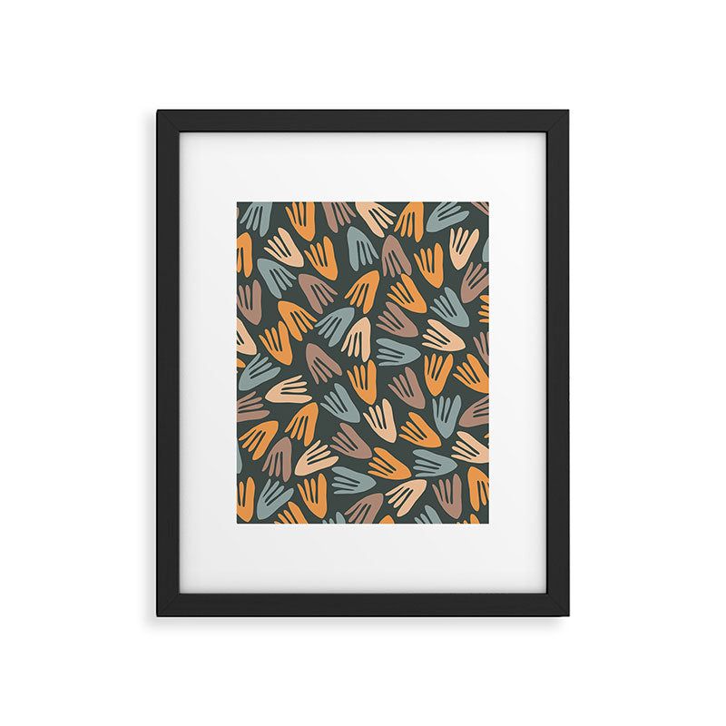 Papier Découpé Abstract Cutout Pattern Slate Blue Orange Blush Taupe Framed Art Print Gallery Image 6