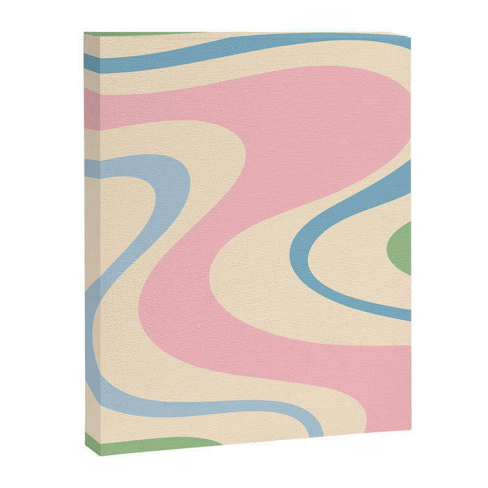 Pastel Abstract Trippy Dream Retro Contemporary Pattern Pink Blue Green Canvas Print Gallery Image 1
