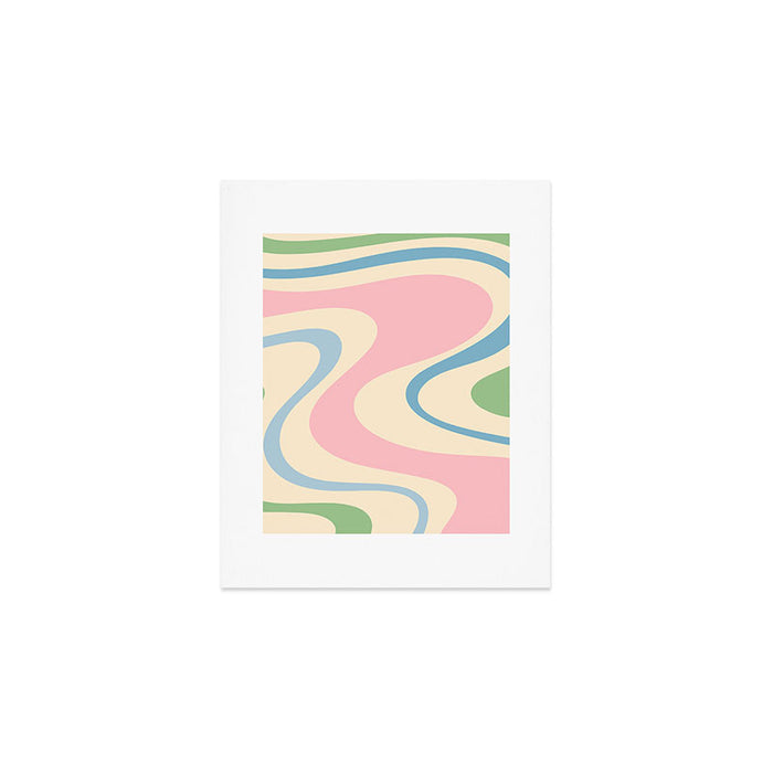 Pastel Abstract Trippy Dream Retro Contemporary Pattern Pink Blue Green Art Print Gallery Image 1