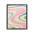 Pastel Abstract Trippy Dream Retro Contemporary Pattern Pink Blue Green Framed Canvas Print Gallery Image 8