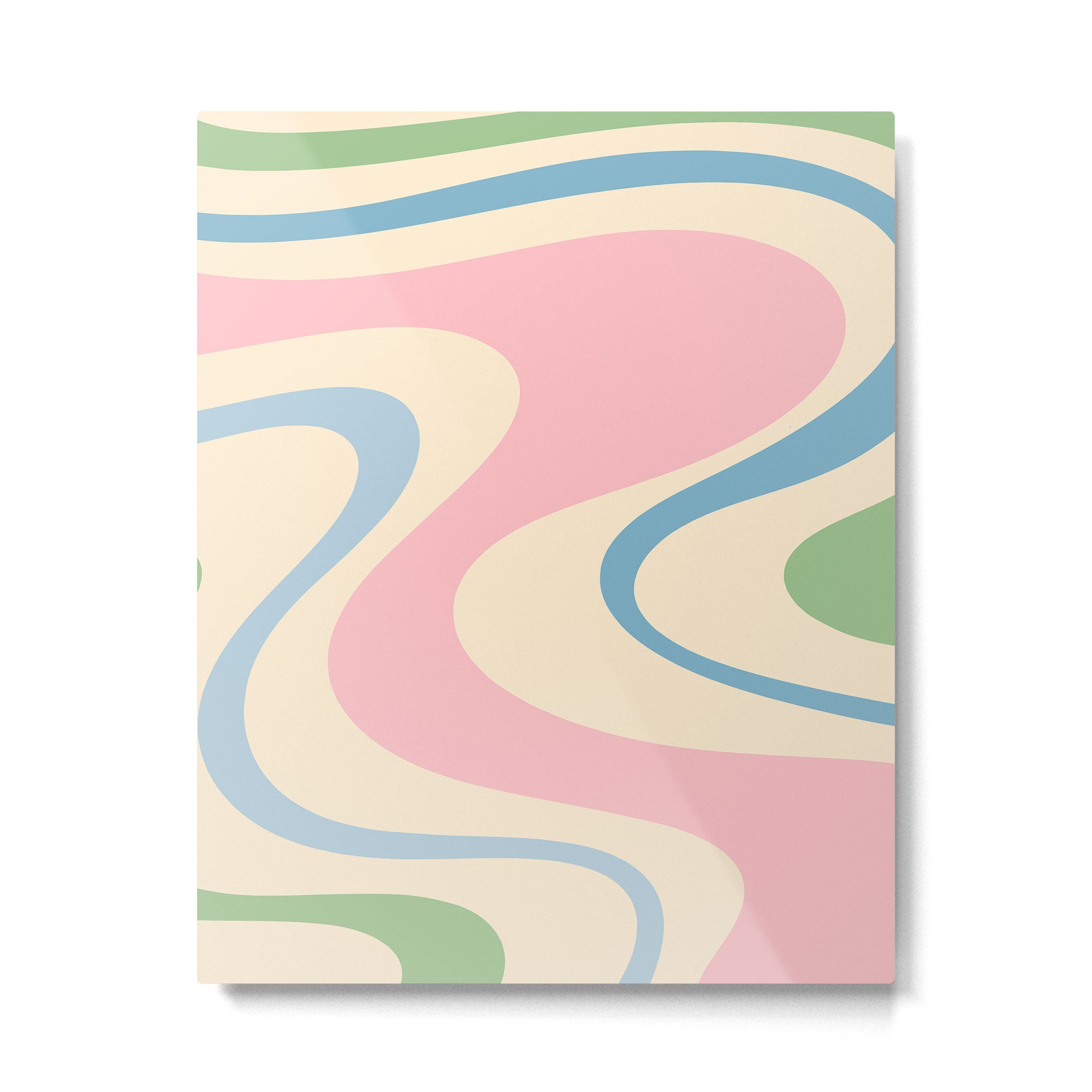 Pastel Abstract Trippy Dream Retro Contemporary Pattern Pink Blue Green Metal Print Gallery Image 6