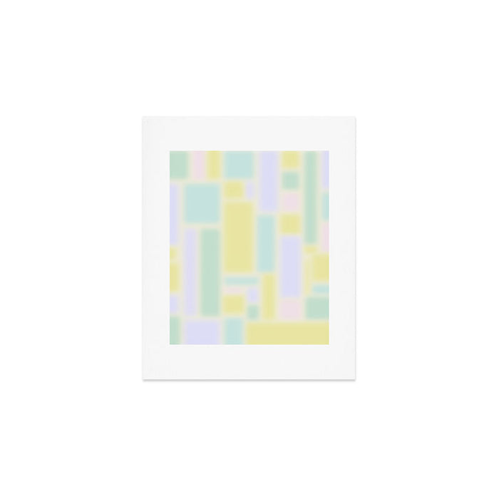 Pastel Fields Dreamy Light Minimal Abstract in Pale Pink Lavender Yellow Teal Tones Art Print Gallery Image 1