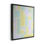 Pastel Fields Dreamy Light Minimal Abstract in Pale Pink Lavender Yellow Teal Tones Framed Canvas Print Gallery Image 2
