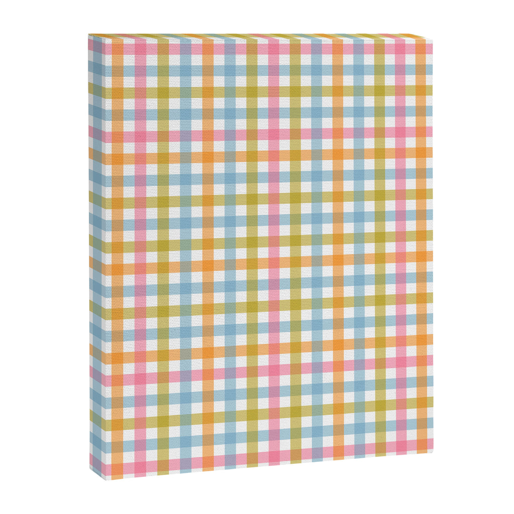 Pastel Gingham Plaid Multicolored Checkered Pattern Canvas Print Gallery Image 6