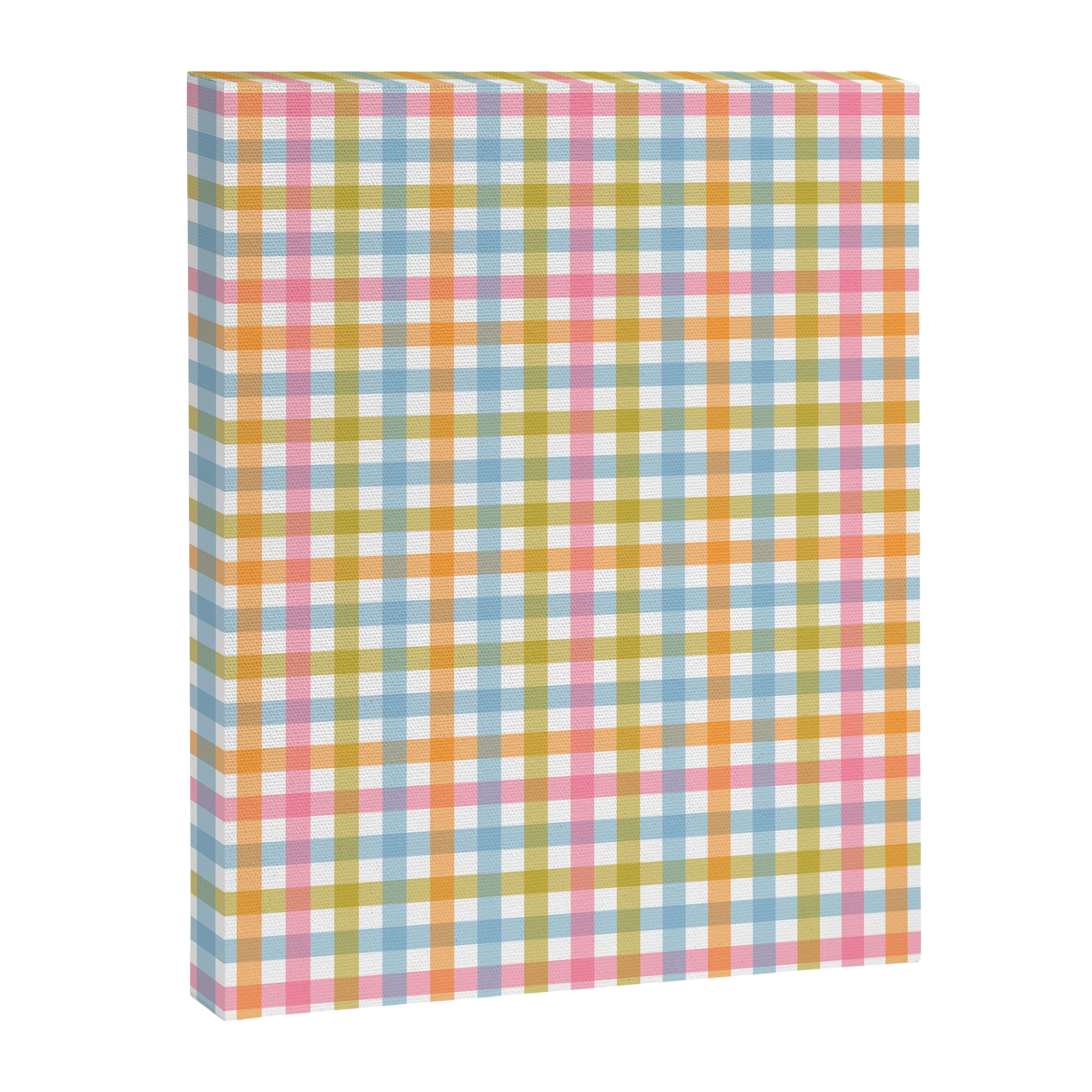Pastel Gingham Plaid Multicolored Checkered Pattern Canvas Print Gallery Image 6