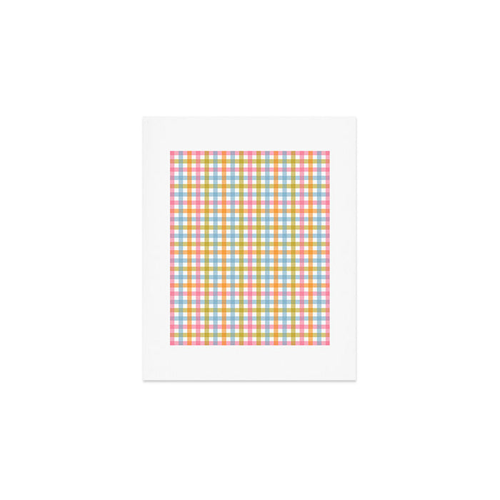 Pastel Gingham Plaid Multicolored Checkered Pattern Art Print Gallery Image 1
