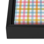 Pastel Gingham Plaid Multicolored Checkered Pattern Framed Canvas Print Gallery Image 3