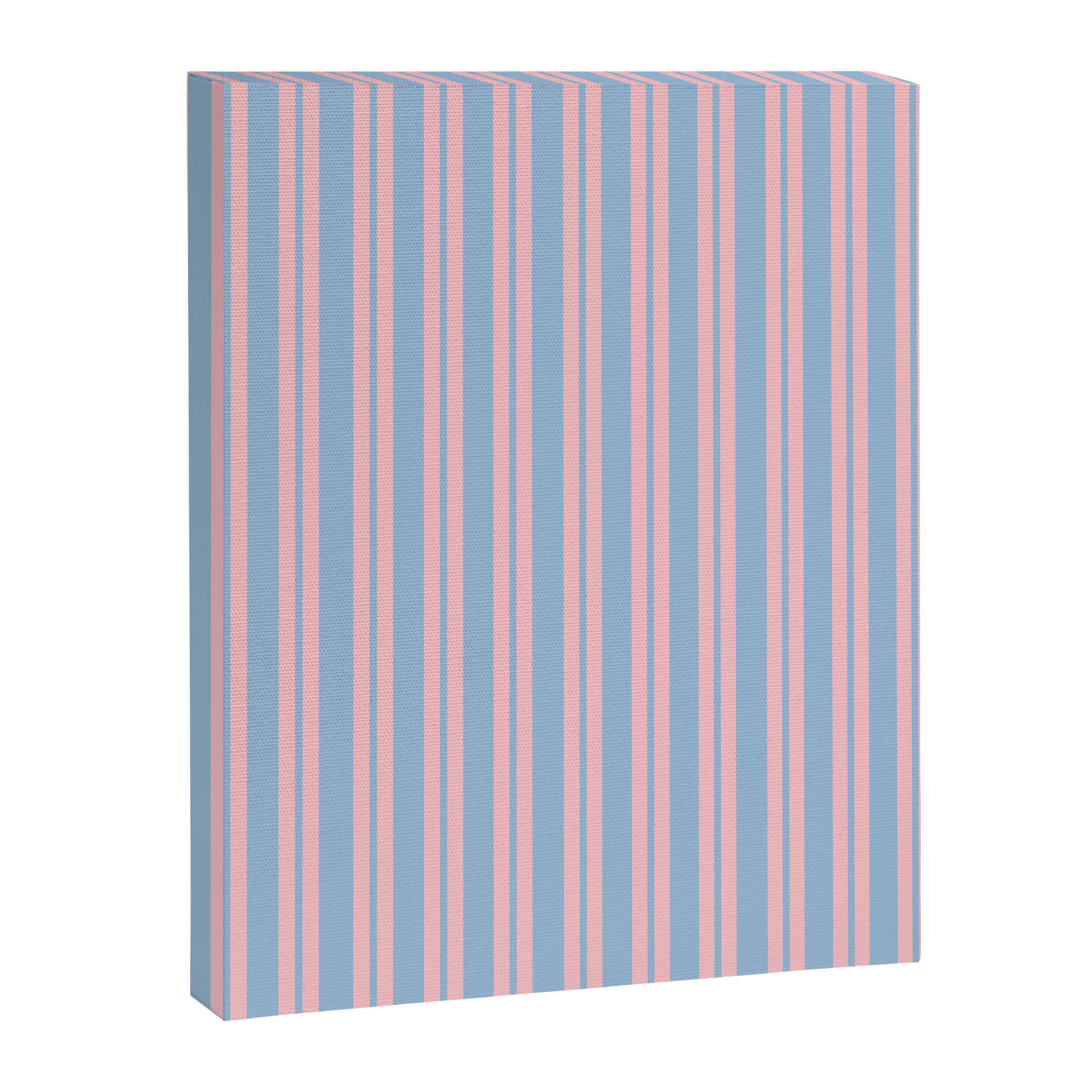 Pastel Pink and Light Blue Classic Double Stripe Vertical Pattern Canvas Print Gallery Image 8
