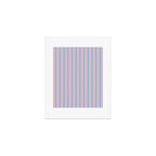 Pastel Pink and Light Blue Classic Double Stripe Vertical Pattern Art Print Gallery Image 1