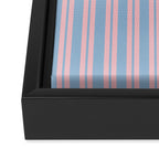 Pastel Pink and Light Blue Classic Double Stripe Vertical Pattern Framed Canvas Print Gallery Image 3
