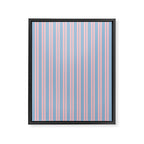 Pastel Pink and Light Blue Classic Double Stripe Vertical Pattern Framed Canvas Print Gallery Image 8