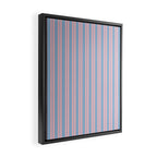 Pastel Pink and Light Blue Classic Double Stripe Vertical Pattern Framed Canvas Print Gallery Image 2