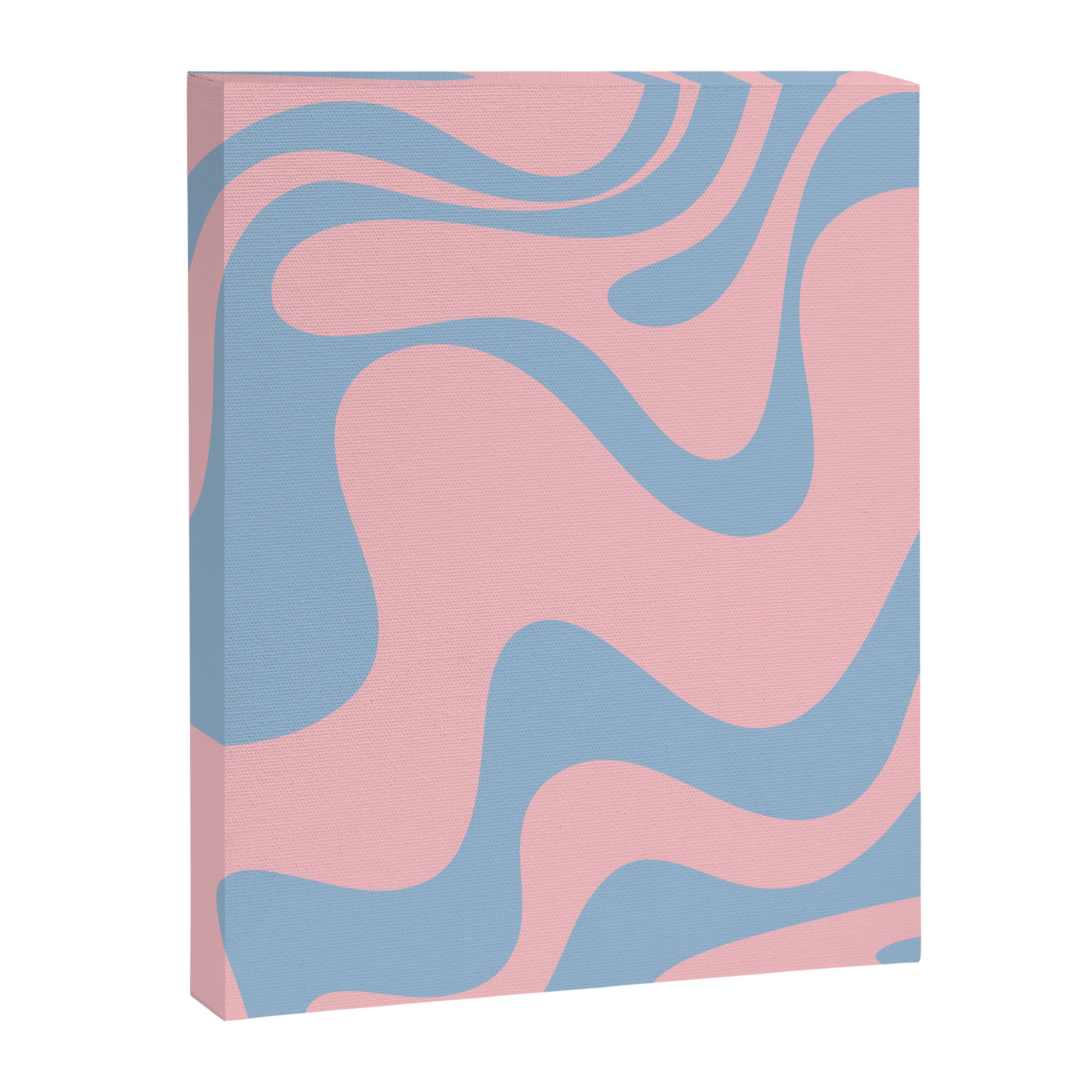 Pastel Pink and Light Blue Retro Liquid Swirl Abstract 2 Canvas Print Gallery Image 8
