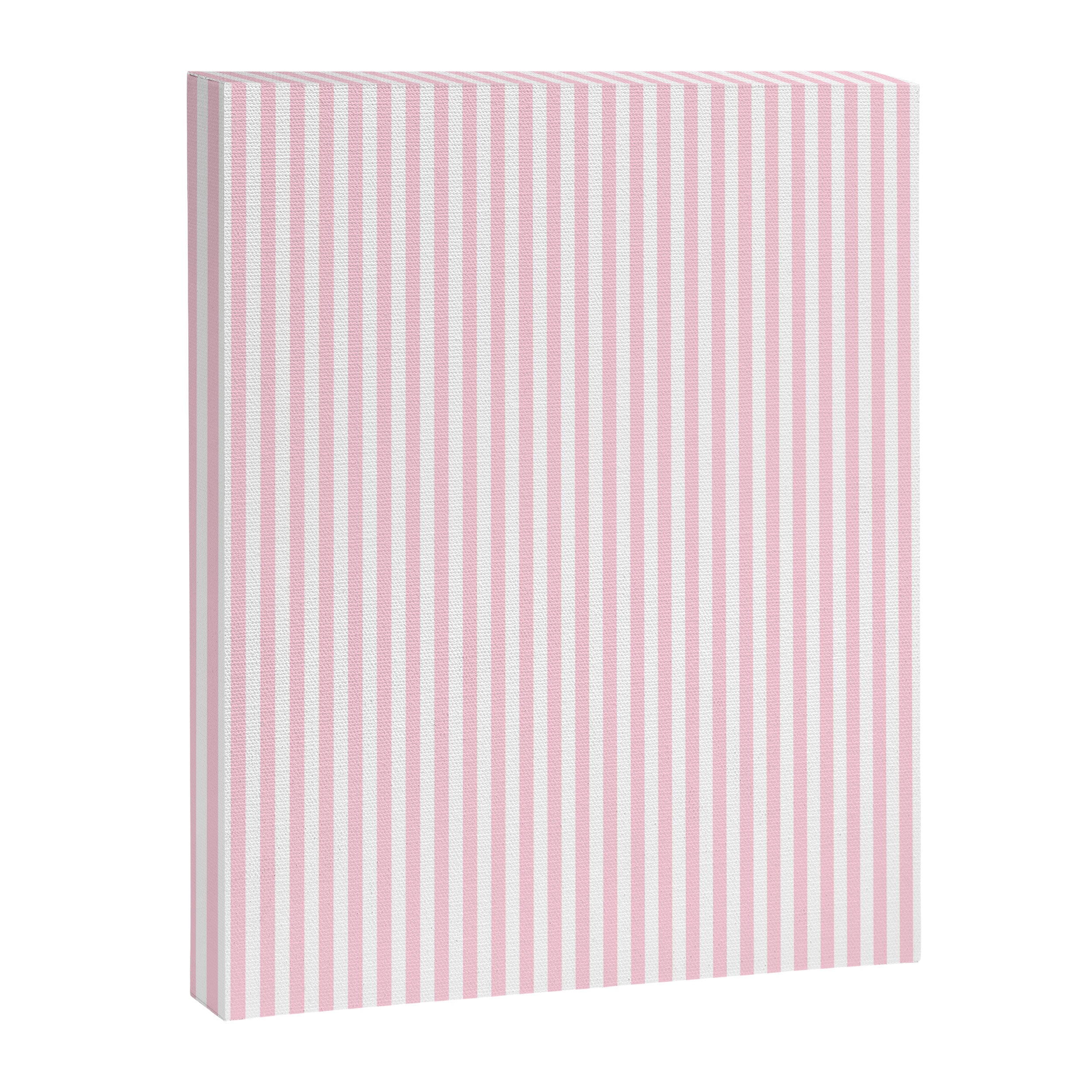 Pastel Pink and White Fine Stripes Vertical Pattern Canvas Print Gallery Image 8