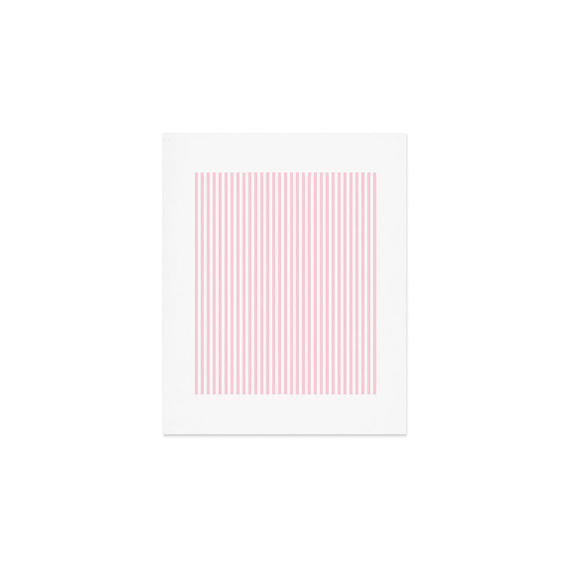 Pastel Pink and White Fine Stripes Vertical Pattern Art Print Gallery Image 1
