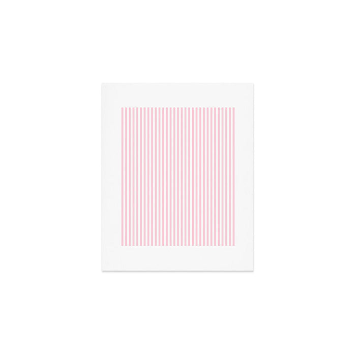 Pastel Pink and White Fine Stripes Vertical Pattern Art Print Gallery Image 1