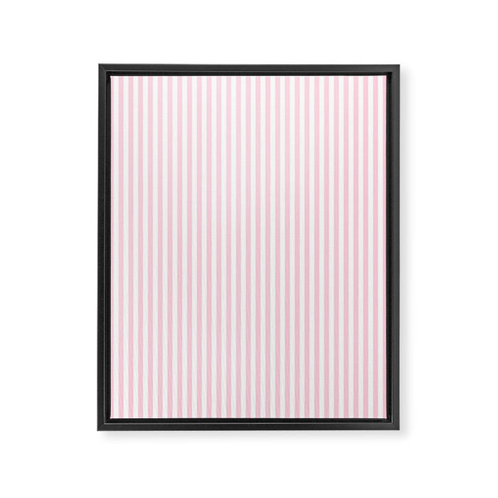 Pastel Pink and White Fine Stripes Vertical Pattern Framed Canvas Print Gallery Image 1