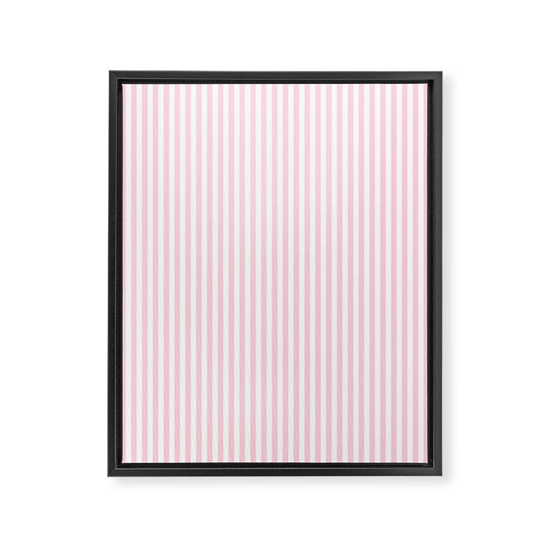 Pastel Pink and White Fine Stripes Vertical Pattern Framed Canvas Print Gallery Image 8