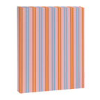 Pastel Pink, Baby Blue, and Orange Classic Double Stripe Vertical Pattern Canvas Print Gallery Image 8