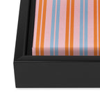 Pastel Pink, Baby Blue, and Orange Classic Double Stripe Vertical Pattern Framed Canvas Print Gallery Image 3
