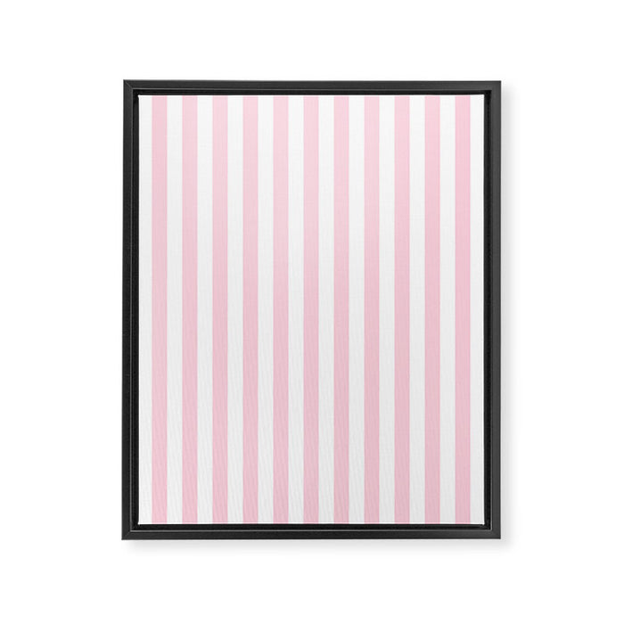 Pastel Pink Candy Stripe Pattern Framed Canvas Print Gallery Image 1