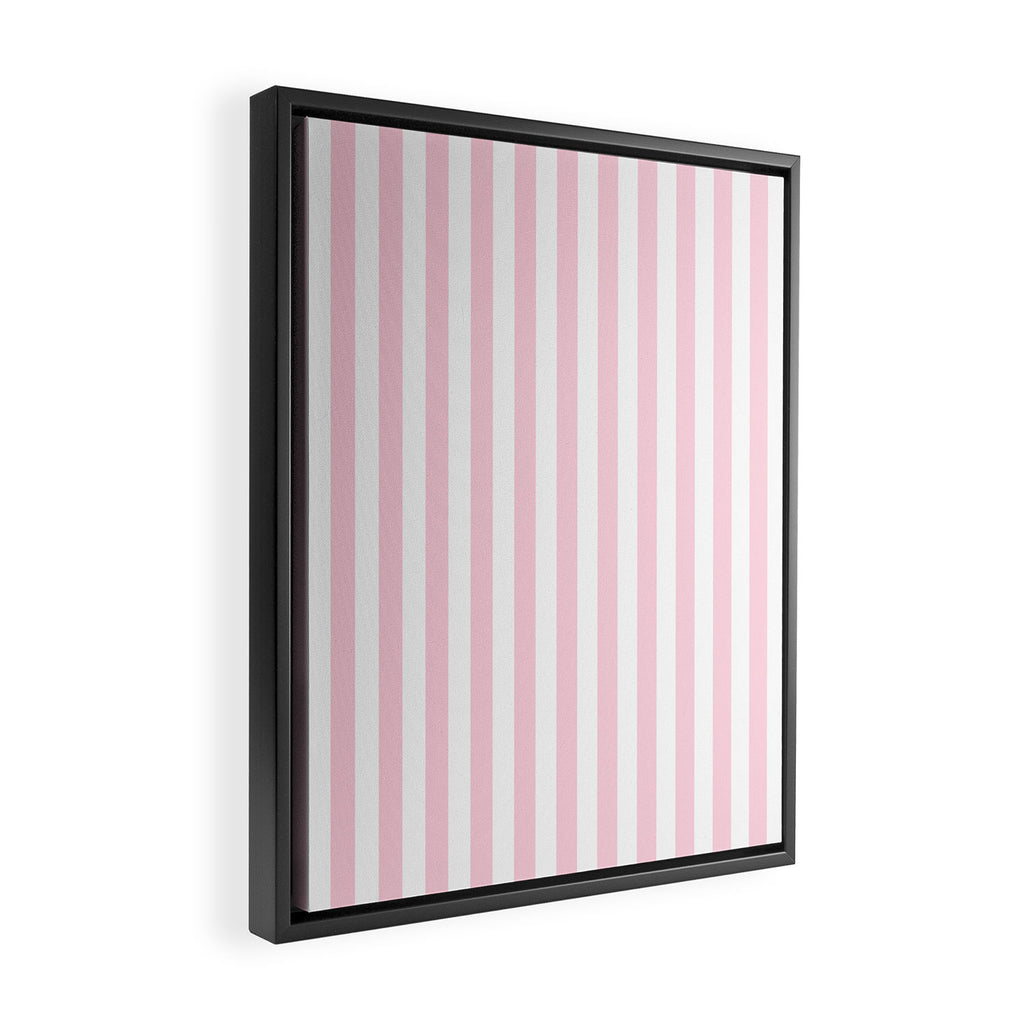 Pastel Pink Candy Stripe Pattern Framed Canvas Print Gallery Image 2