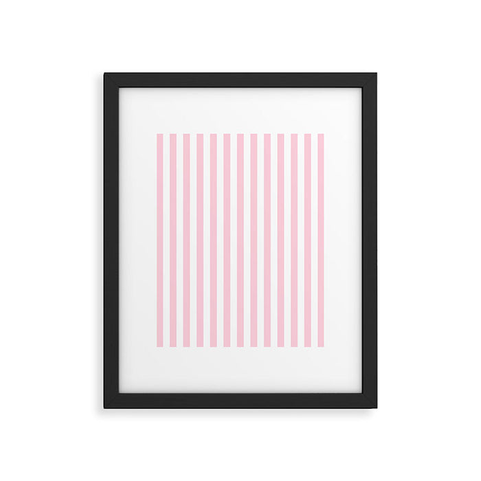 Pastel Pink Candy Stripe Pattern Framed Art Print Gallery Image 1