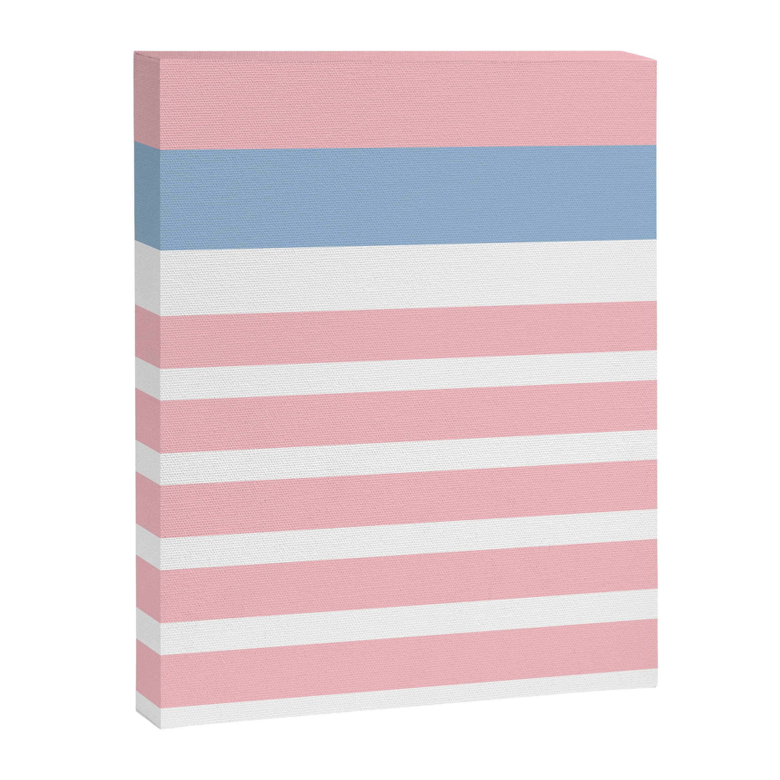 Pastel Pink Mixed Stripe Pattern with Light Blue and White Canvas Print Gallery Image 8